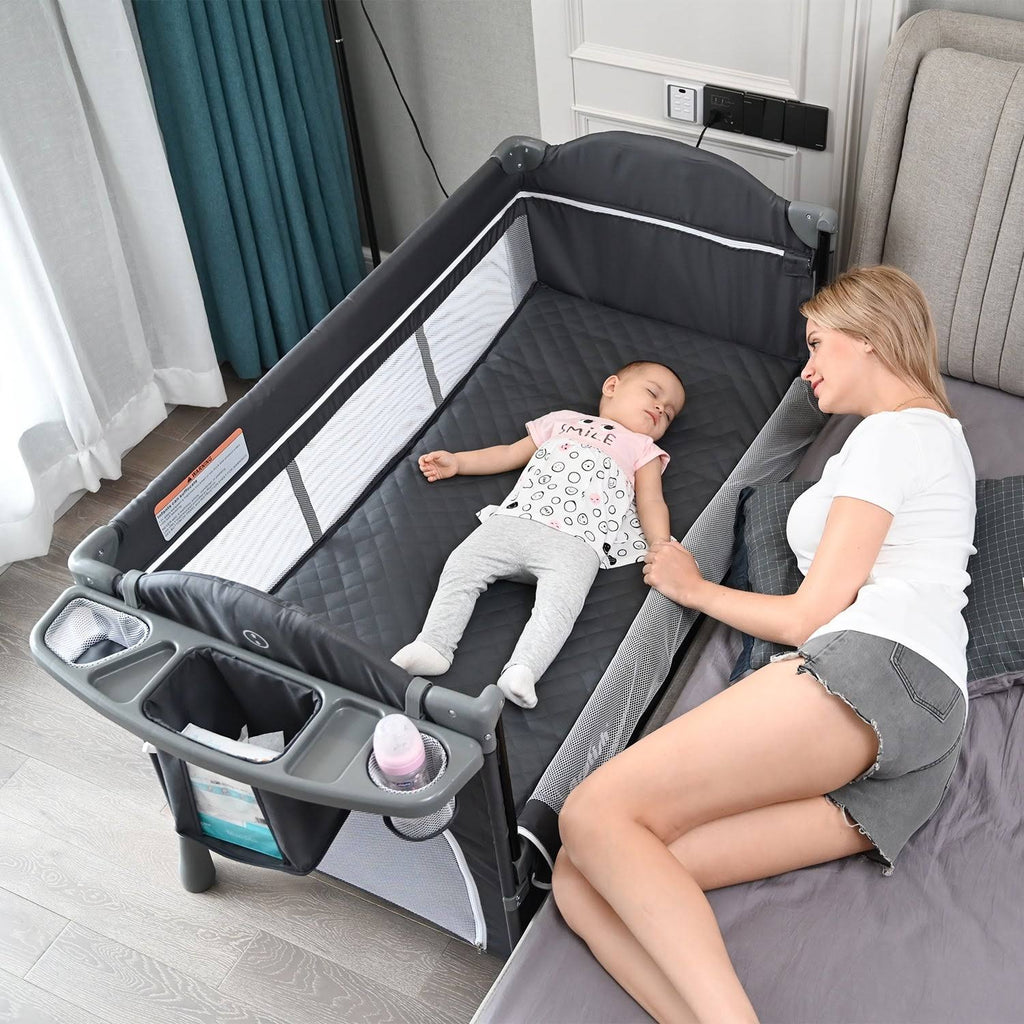 Baby Crib with Mattress Bedside Sleeper G5002