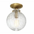 Natural Brass Semi Flush Mount Light Fixture V3602