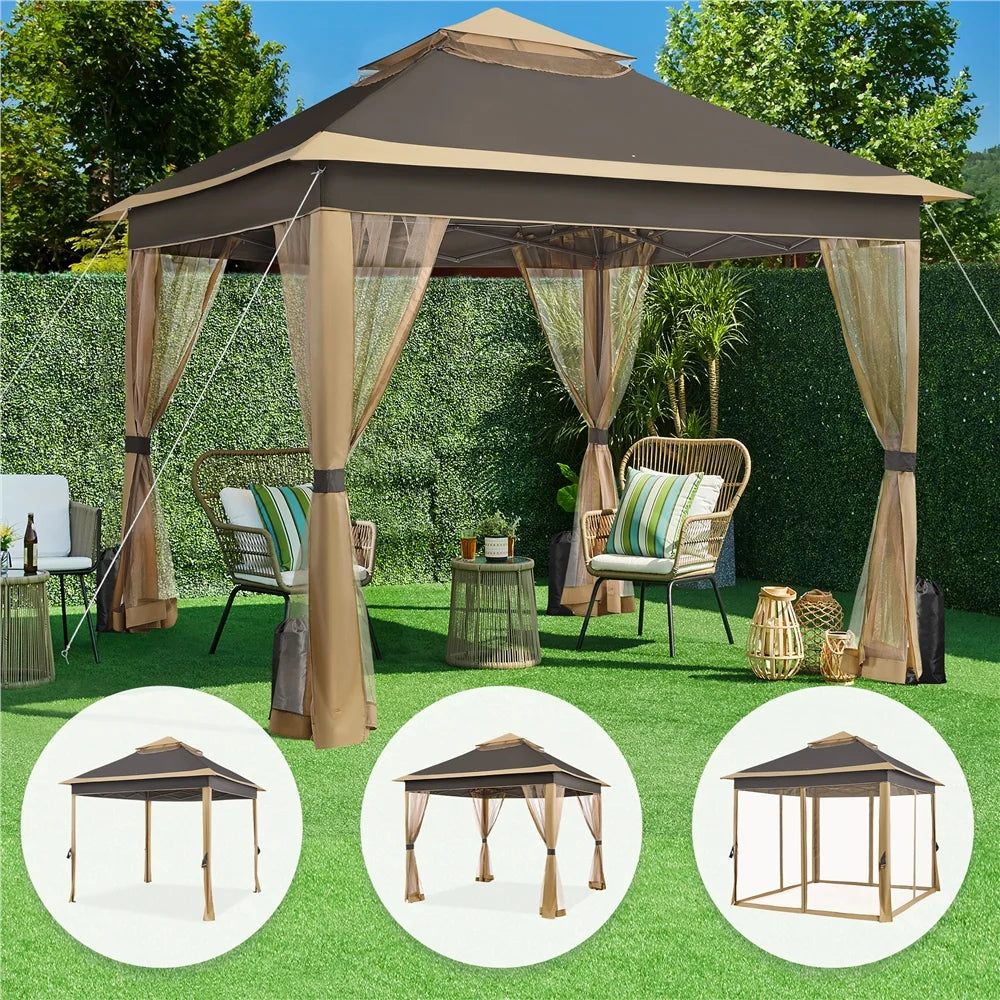 11x11 FT Pop-Up Gazebo with 4 Mesh Sidewalls K5340
