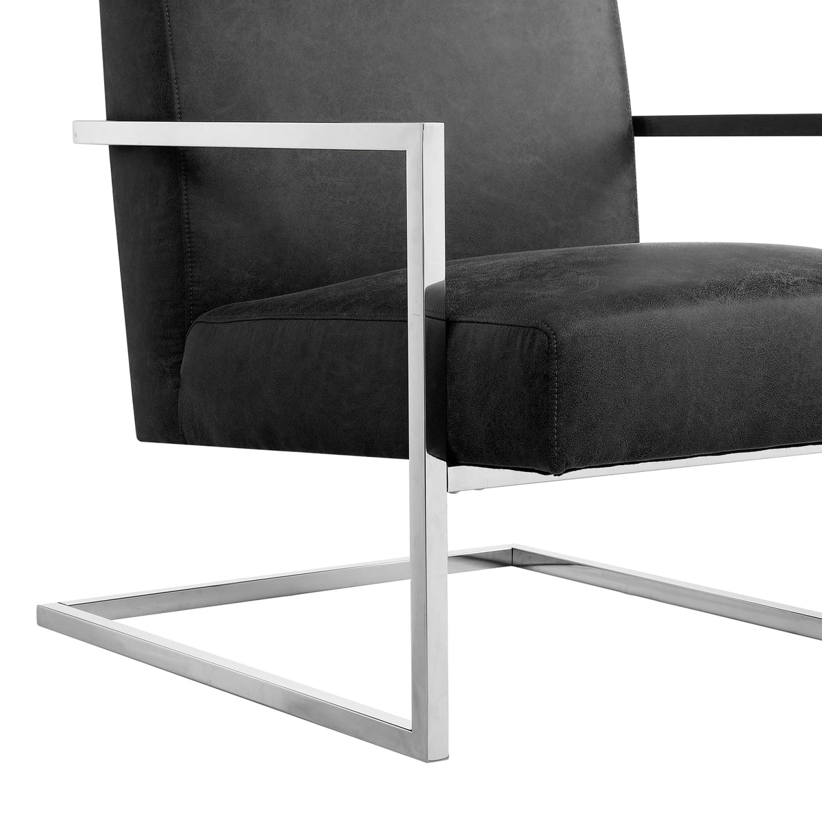 Charcoal PU Leather Accent Chair N671382