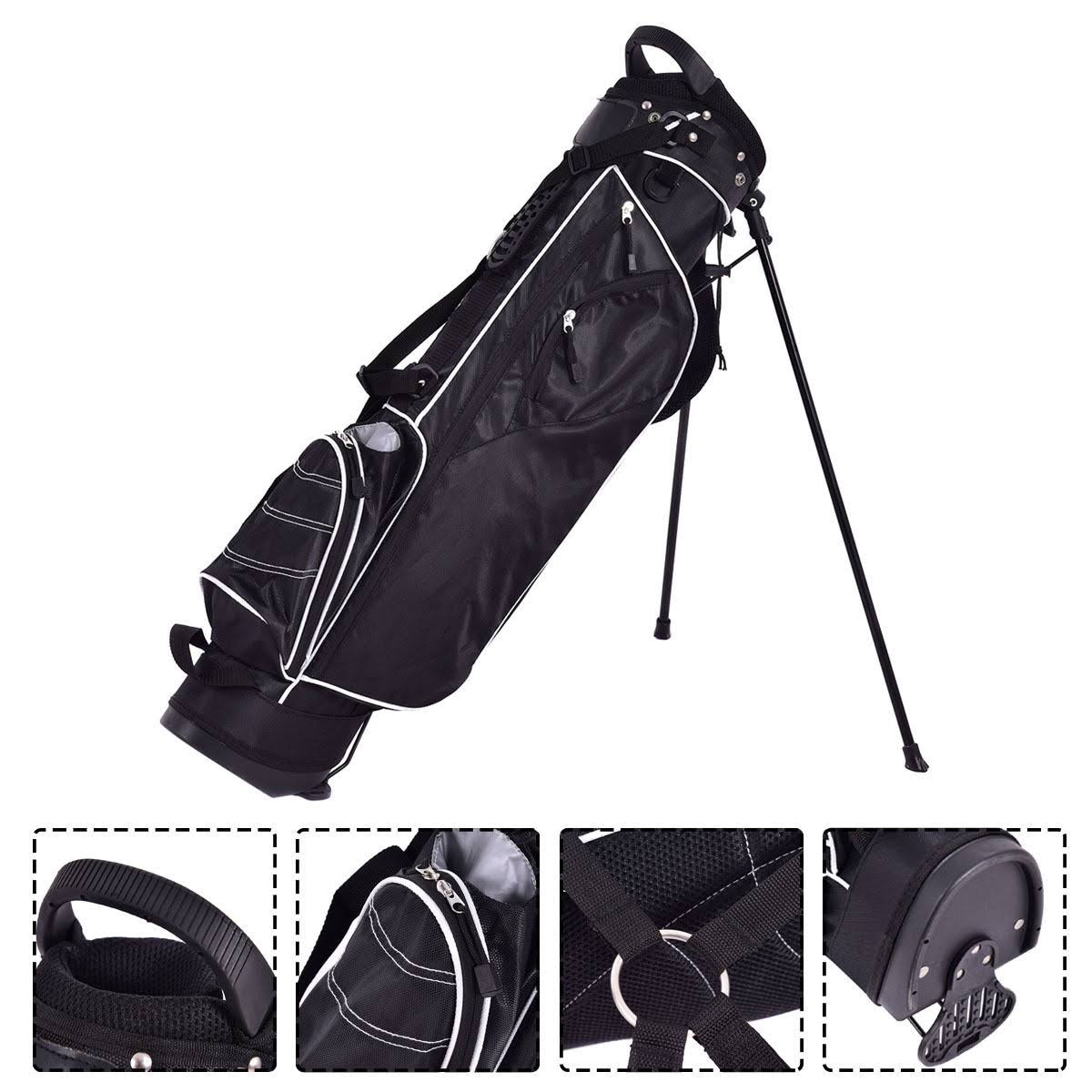 Black Golf Stand Cart Bag with 4 Way Divider V999483