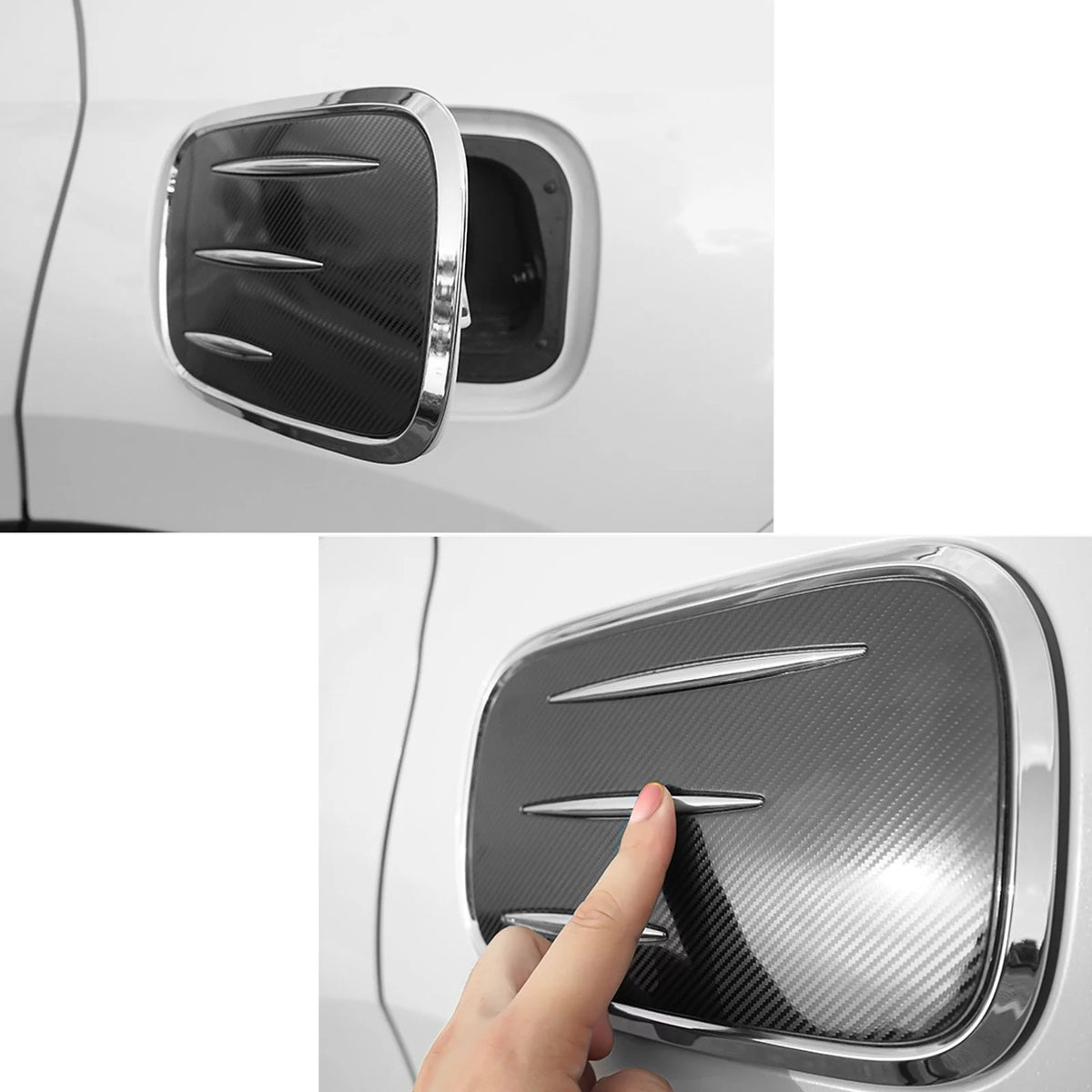 Carbon Fiber Style Fuel Tank Cover Trim Gas Cap Overlay G772225