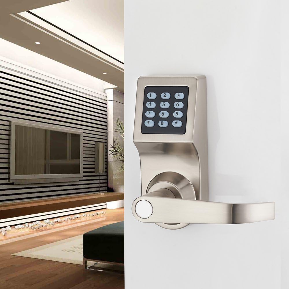 Digital Door Lock with Remote Control, Code and Key M9561