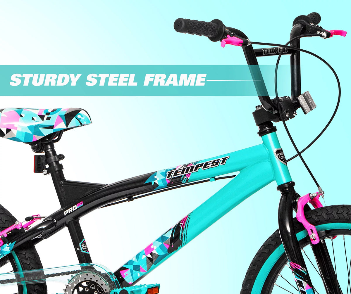 20 Girl's Black Aqua Bicycles Y67149