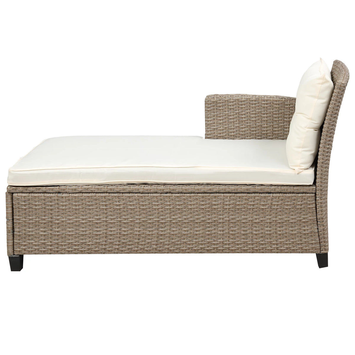 Beige Brown 4 Piece Wicker Rattan Sectional Sofa W695679
