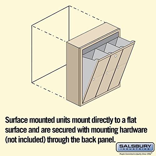 Vertical Mailbox - 3 Doors - Sandstone - Surface Mounted M6856