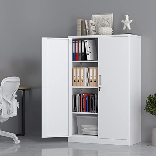 Black 3 Shelf Locking Metal Storage Cabinet F38961