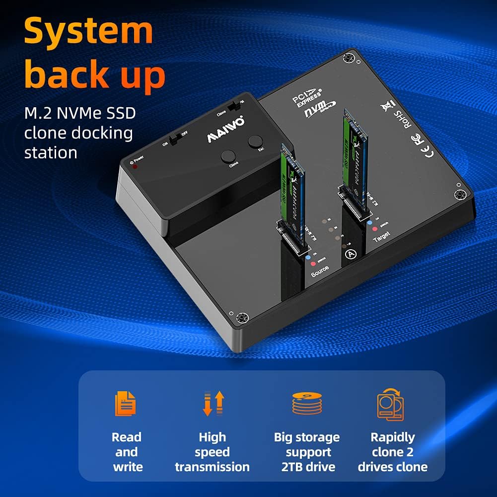 Portable Dual Bay M.2 NVME Docking Station R681132