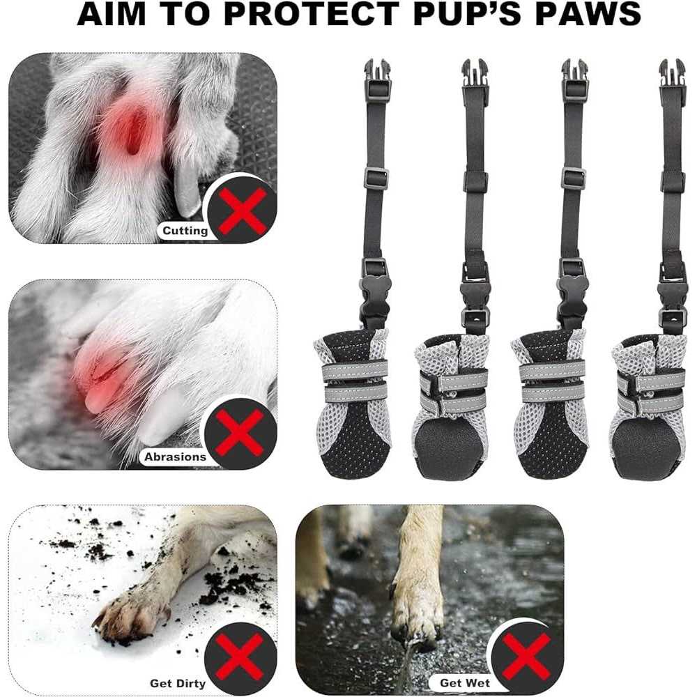Dog Boots with Anti-Lost Design, Buckle Straps, and Weatherproof V43812