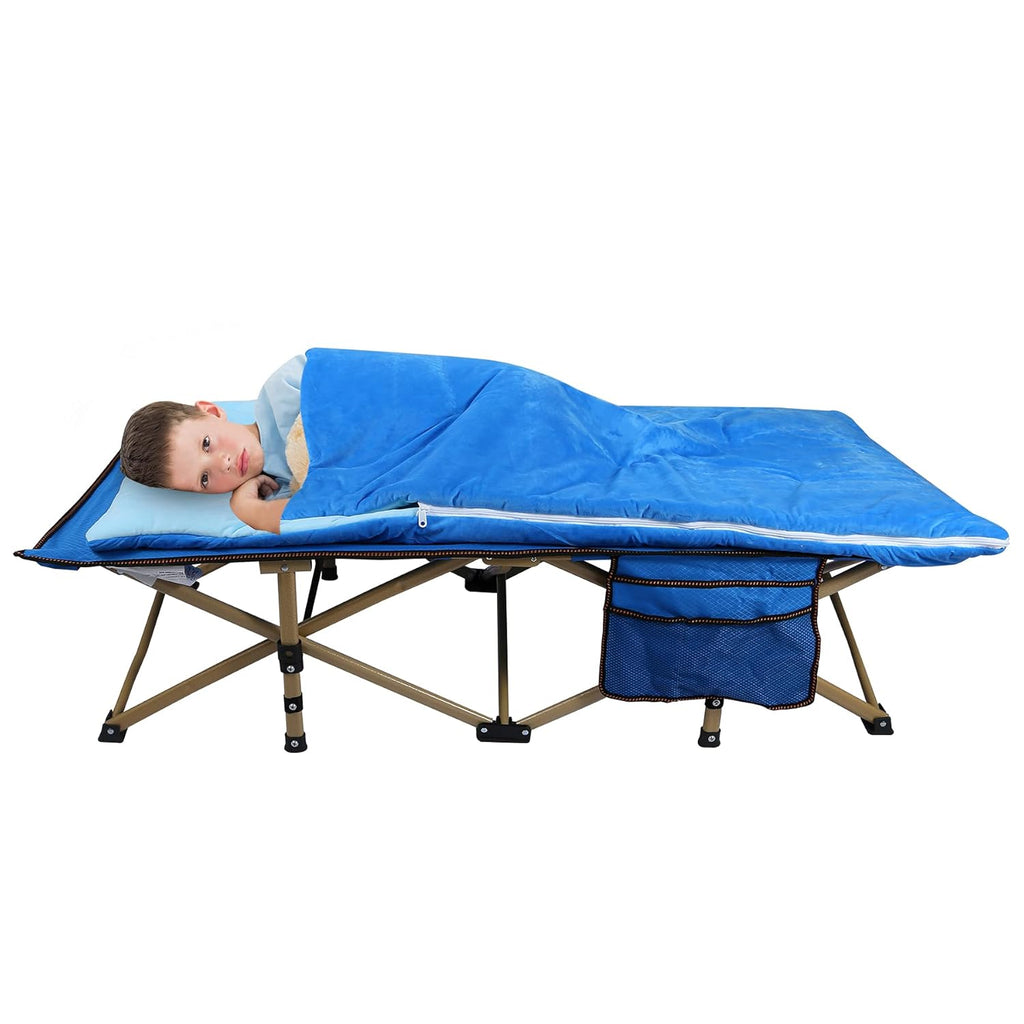 Kids Portable Folding Cot Bed, Blue 53x26 G78117