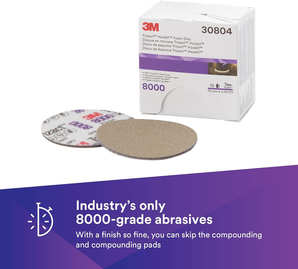6 in Foam Backing Abrasive Disc, 3000 and 8000 Grade, 10 Discs/Carton V20767