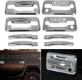 Chrome Door Handle Cover Trims Bezel with Key Hole Pack of 2 F198625