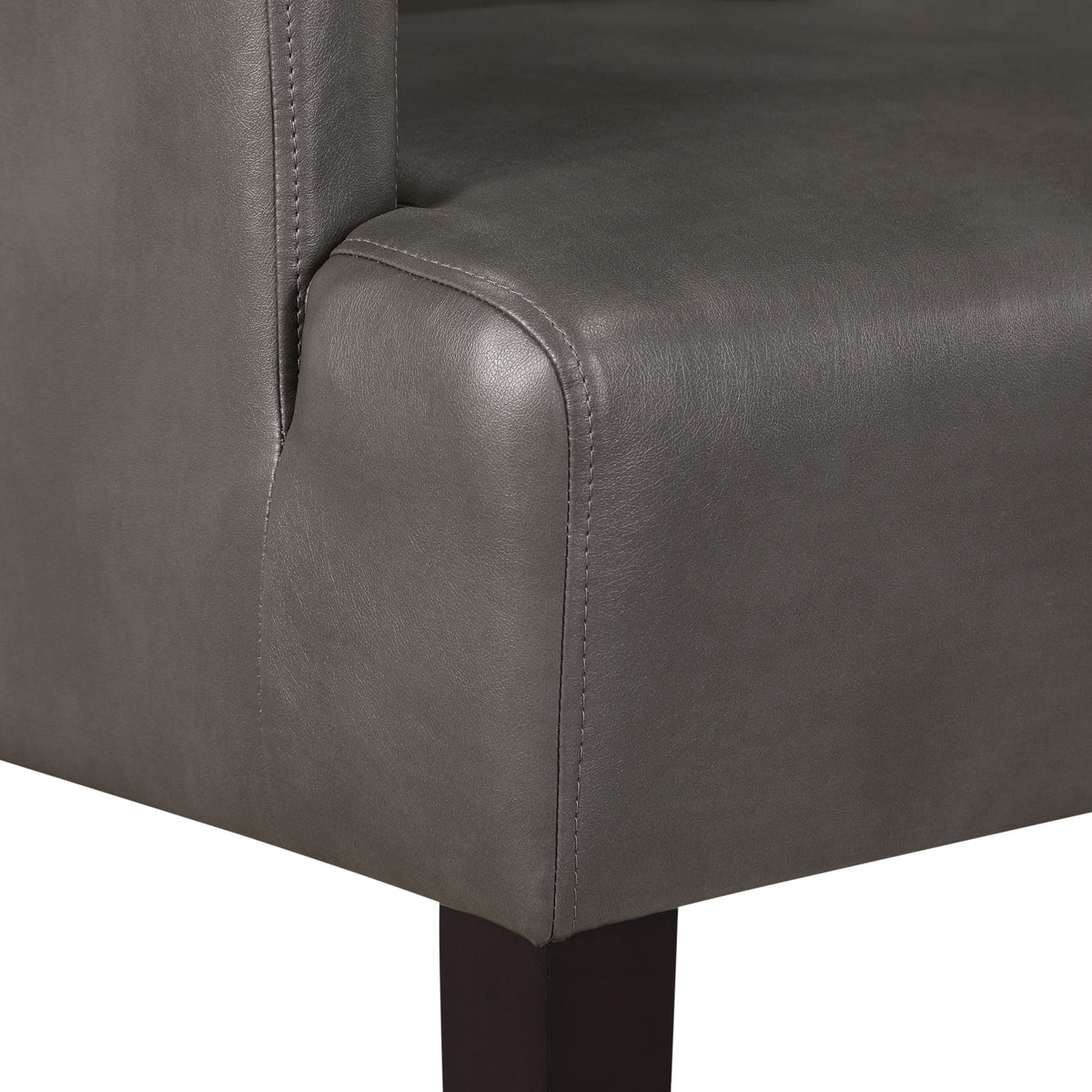 Pewter Faux Leather Guest Chair D3950