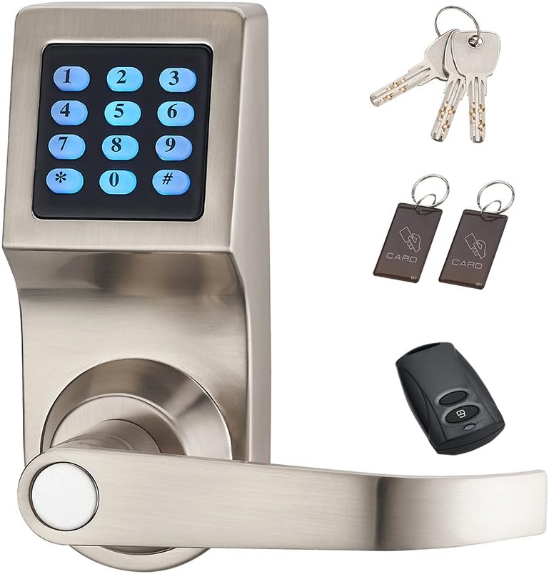 Digital Door Lock with Remote Control, Code and Key M9561