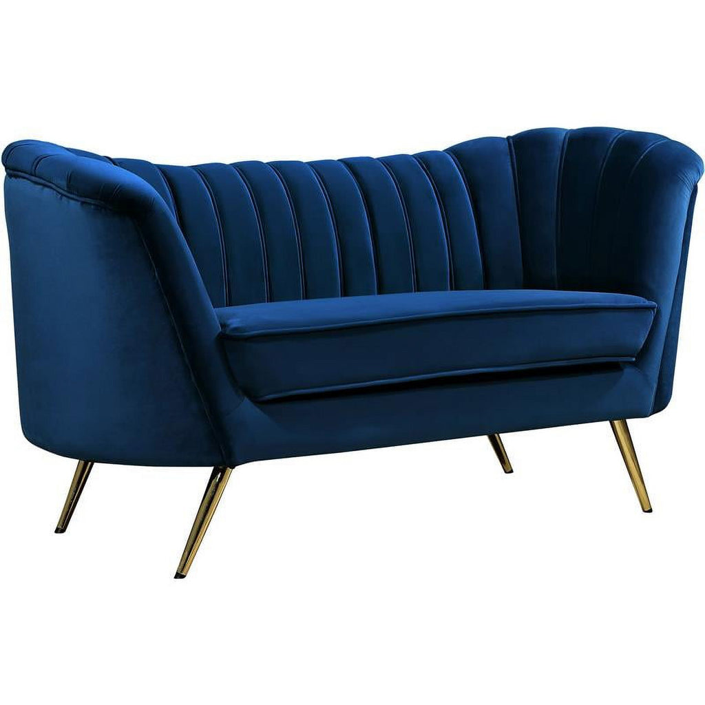 2 Piece Velvet Living Room Furniture Set with Loveseat and Accent Chair P7703