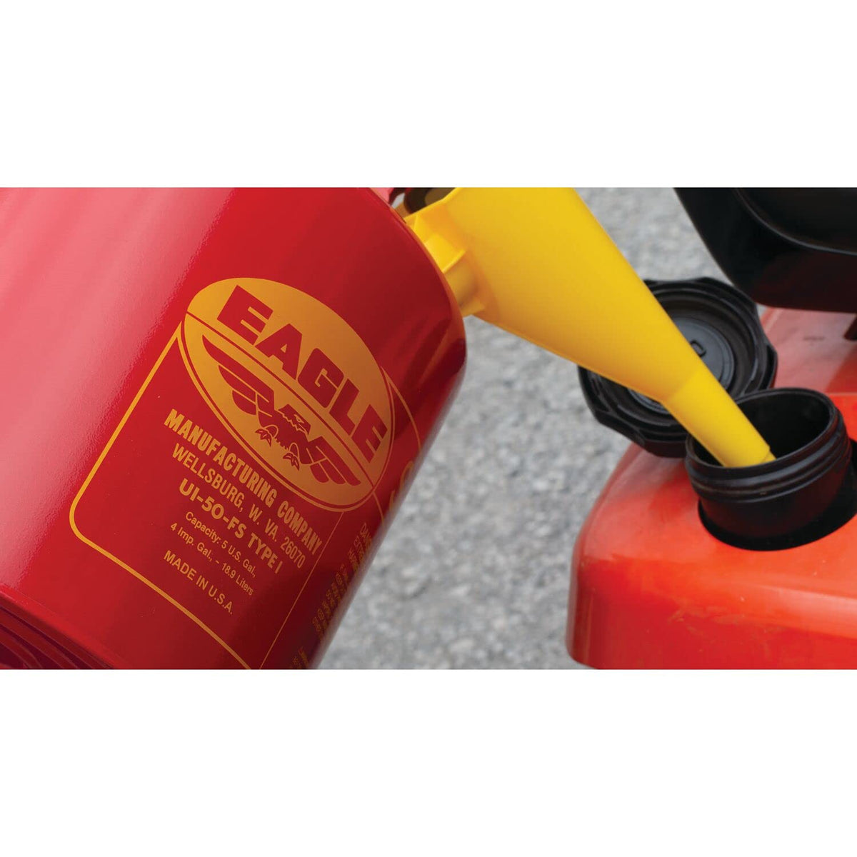 Red Galvanized Steel Type I Gasoline Safety Can with Funnel, 5 gallon Capacity, Pack of 2 L431