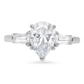 18K White Gold Three-Stone Diamond Engagement Ring E434