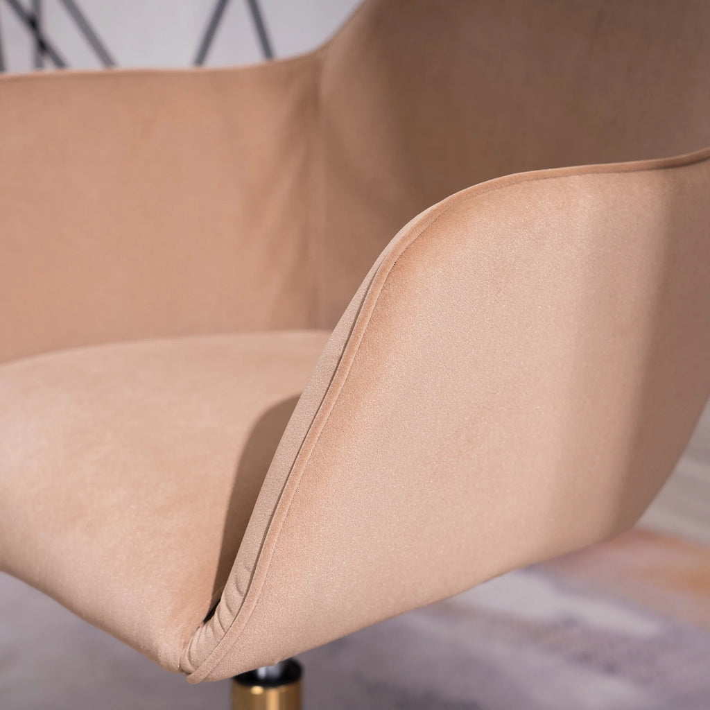 Velvet Adjustable Height Office Chair with Metal Legs and Wheels R727
