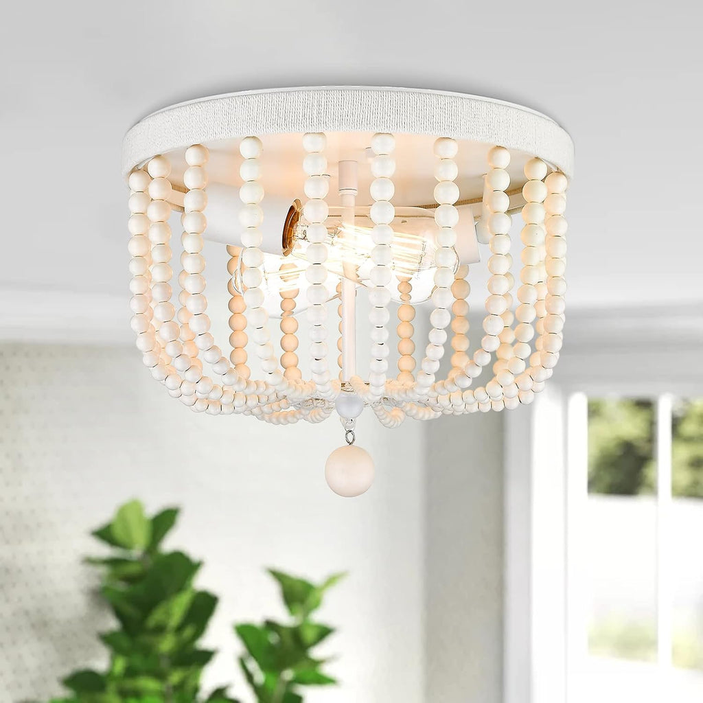 Wood Beaded Ceiling Light F629