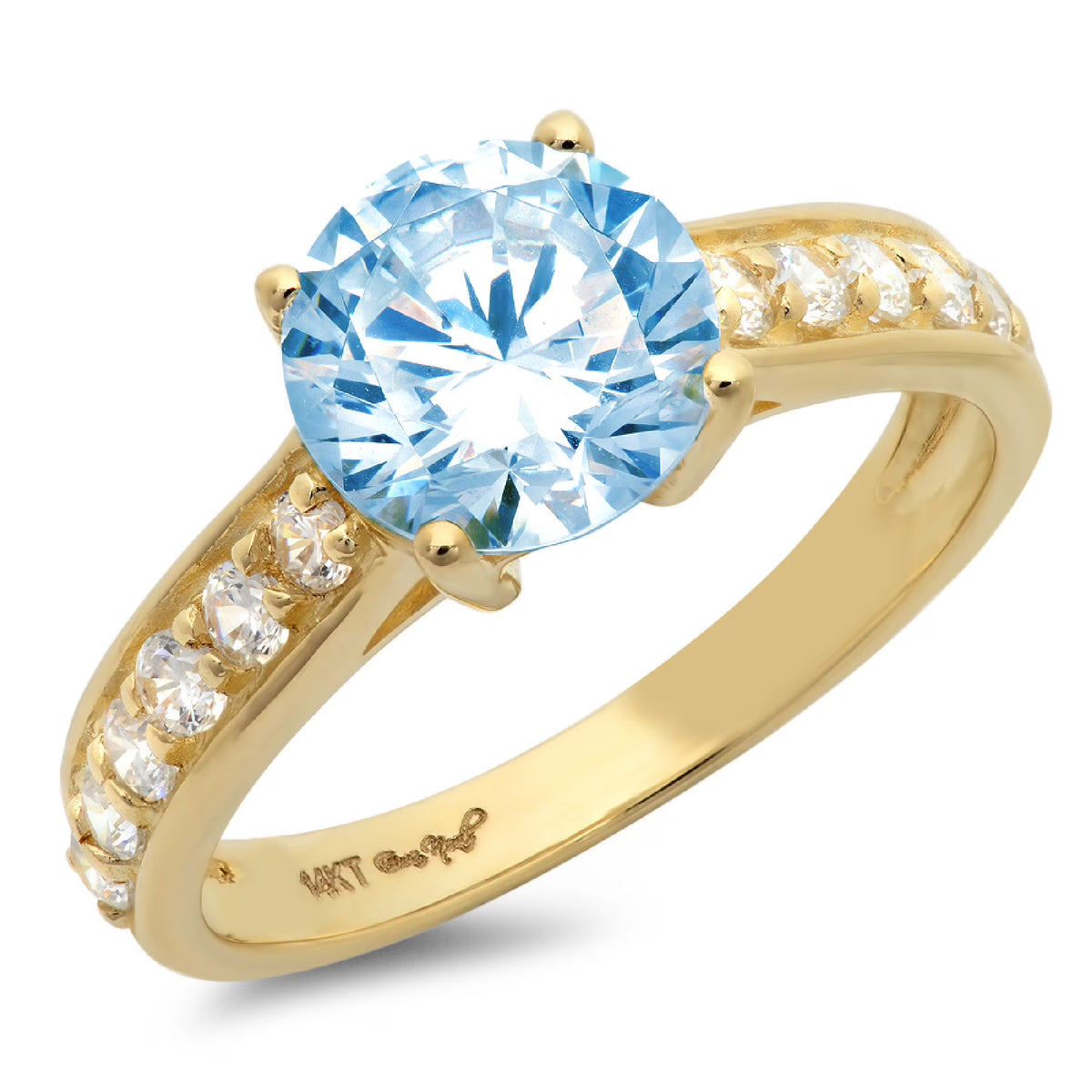 18k Yellow Gold Simulated Diamond Engagement Ring W3480