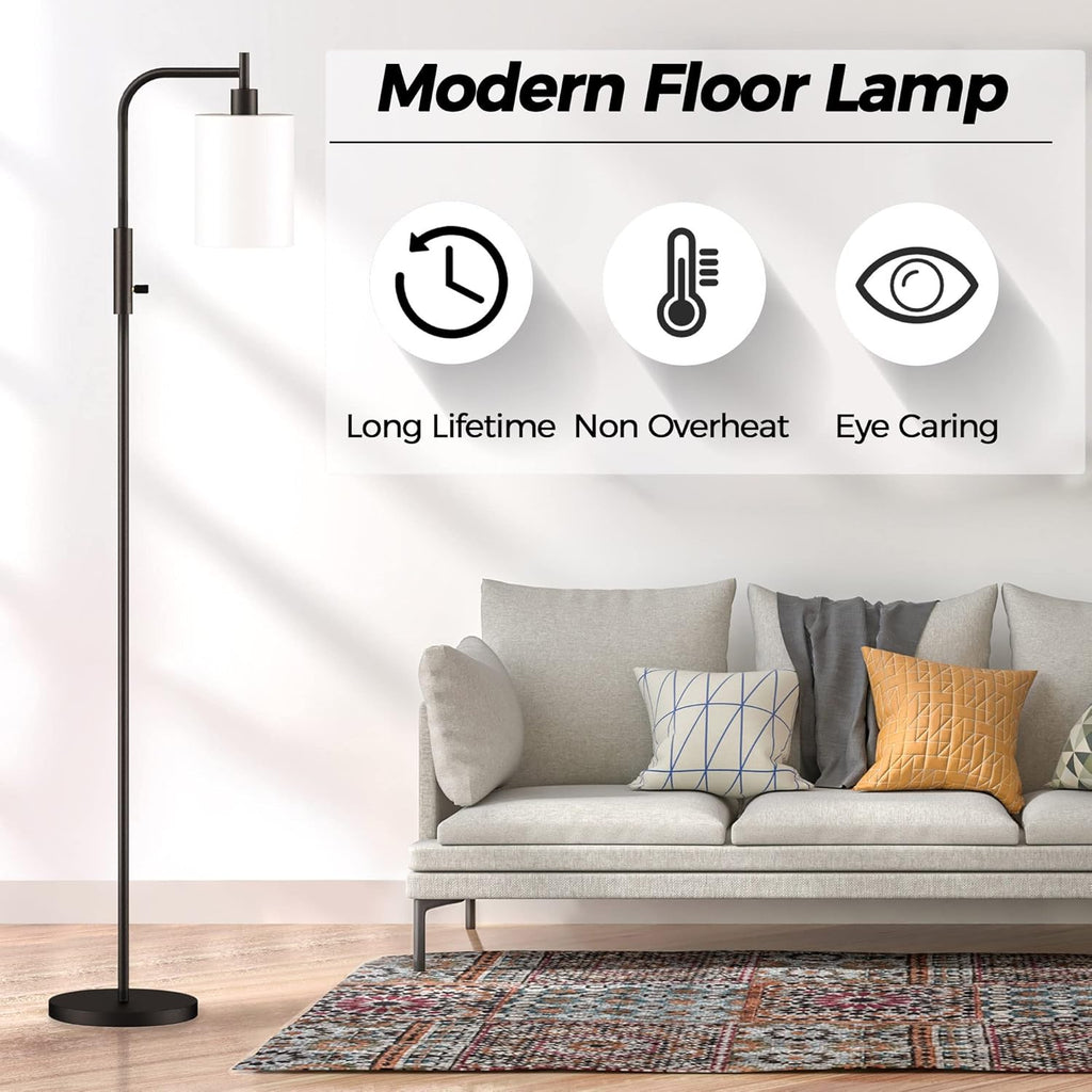 Black Dimmable Glass Shade Floor Lamp P2516