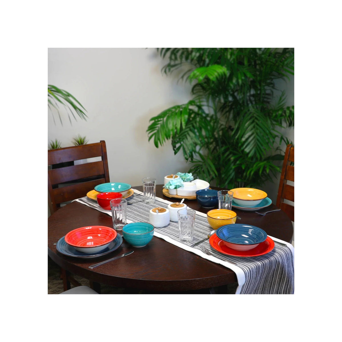 28pc Stoneware Speckle Dinnerware Set T51297
