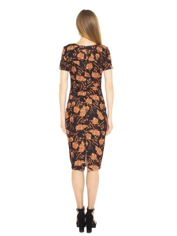 Black Midi Sheath Dress W591358