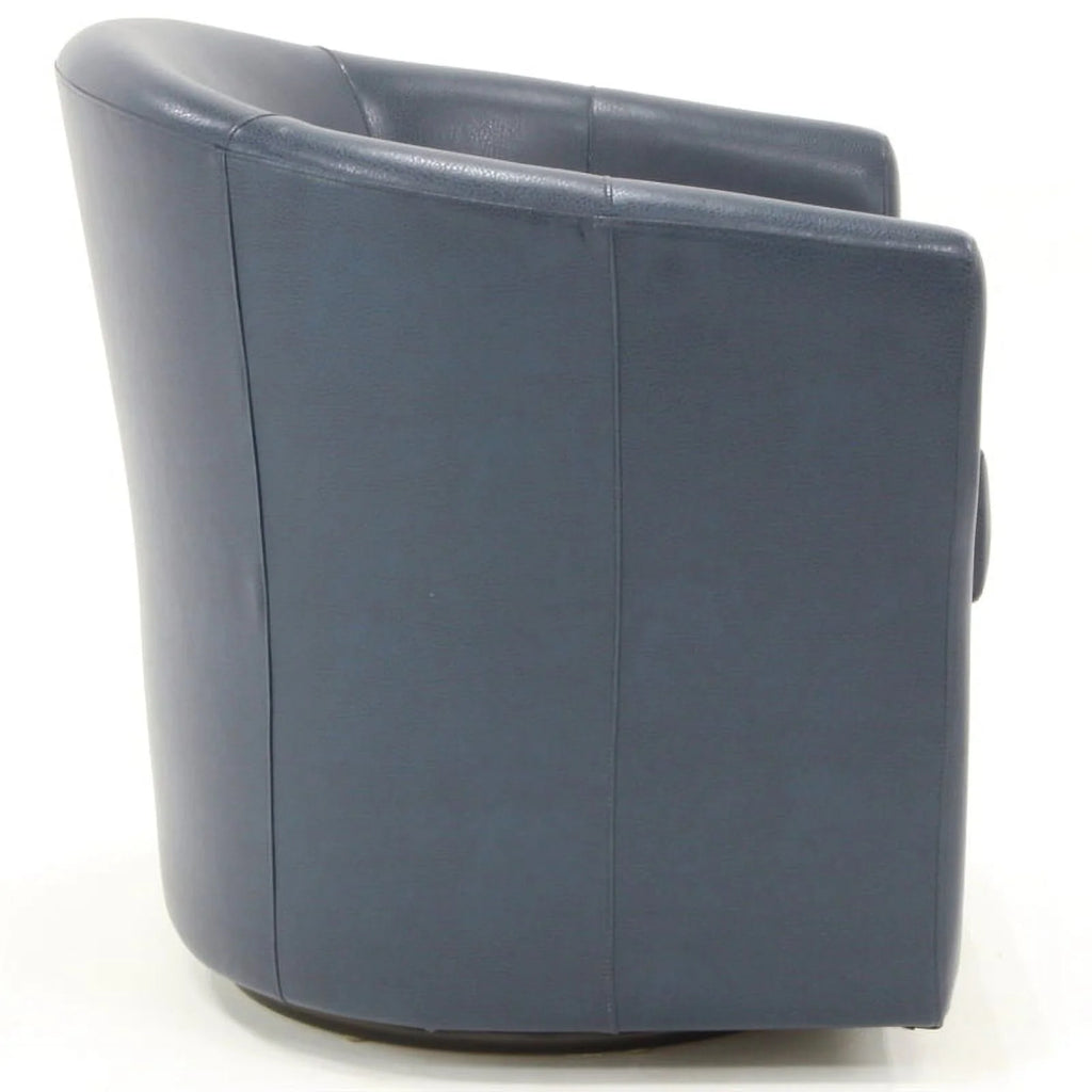 Blue Faux Leather Swivel Club Chair P3778