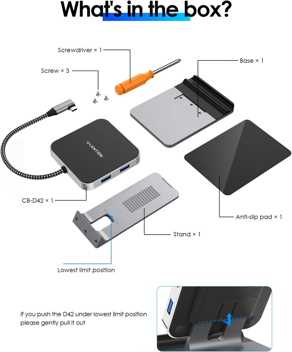 USB C Hub with 4K HDMI, SD Card Reader, USB 3.0 & 60W PD, Black E84880