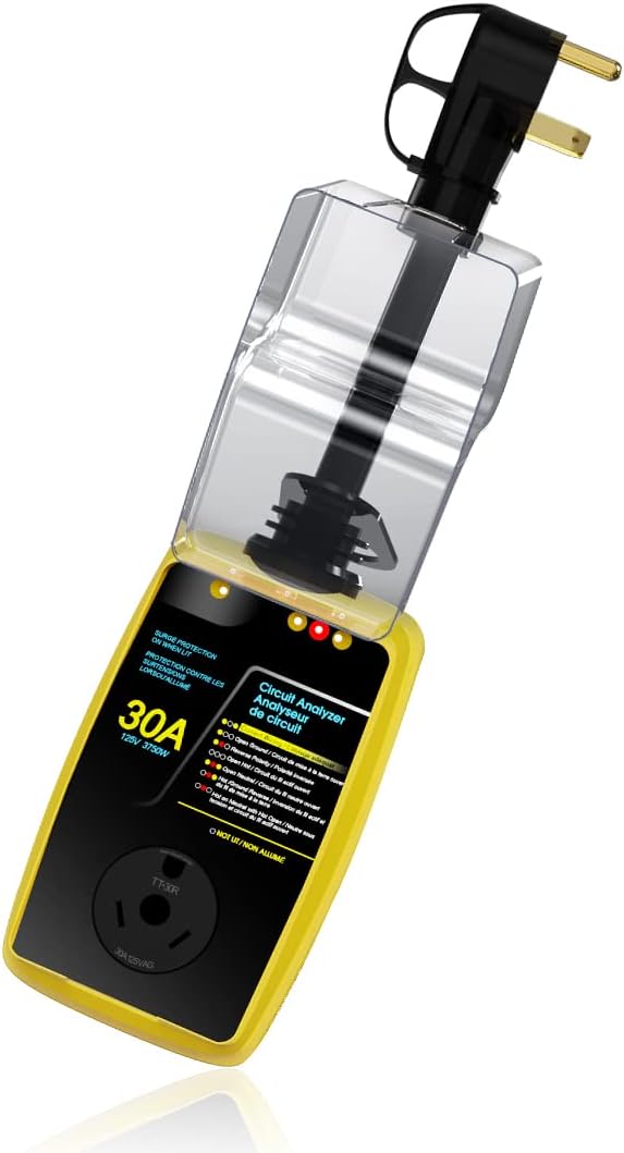 30 Amp RV Surge Protector with LED Indicator, 2100 Joules, Black V99817