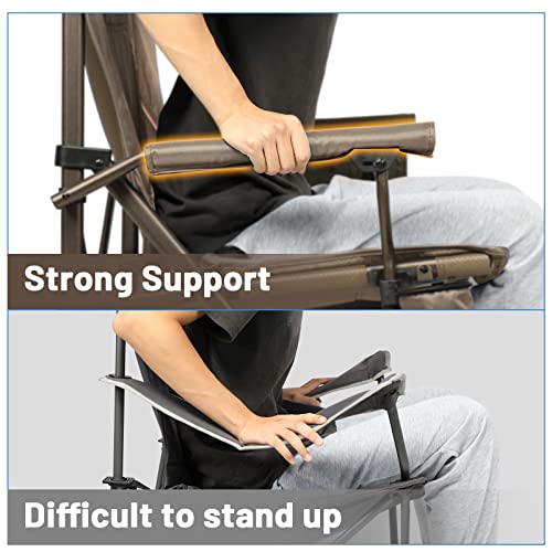 Oversized Folding Camping Chair High Back Heavy Duty with Cup Holder Side Pocket Cooler Bag C5894