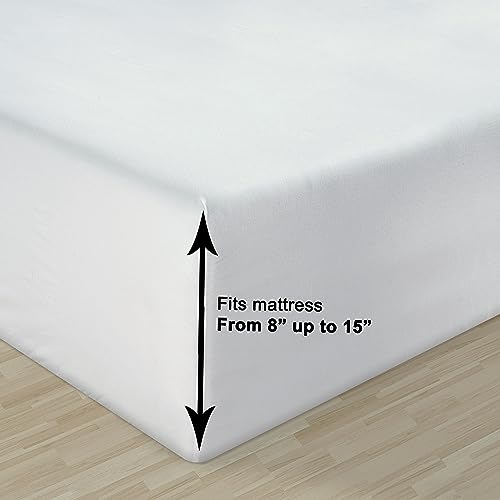 100% Organic Cotton Queen Size White Sheets 8 Pc L160776