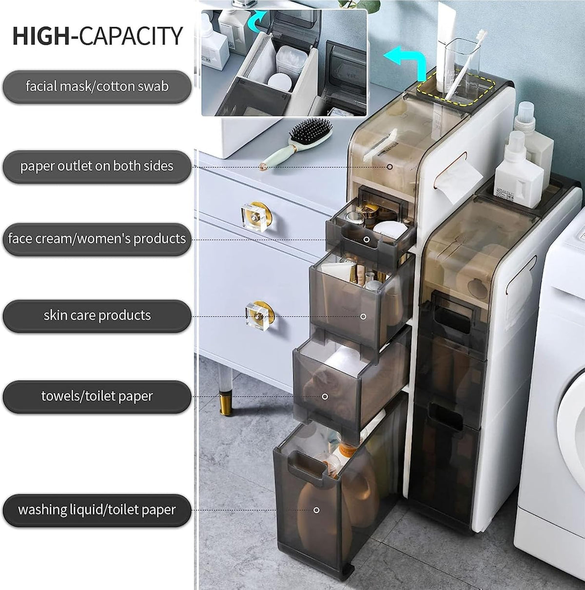 Floor-standing Bathroom Storage Cabinets W47783