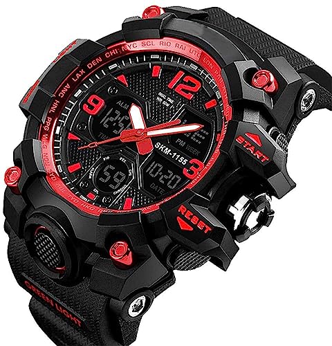 Men's Analog Sports Watch LED Military Digital Watch Electronic Stopwatch Large Dual Dial Time Outdoor Army Wrist Watch Tactical Q487651