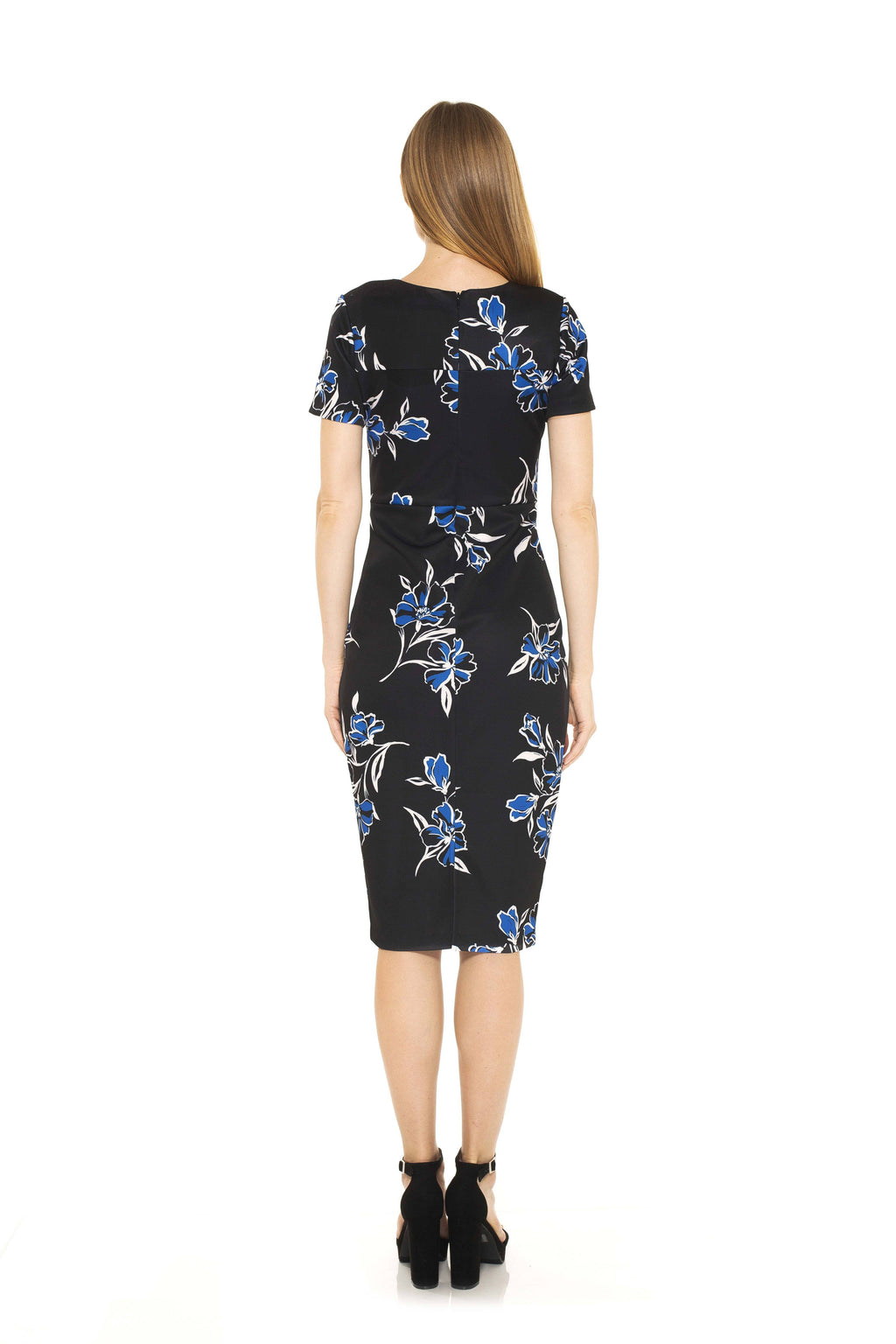 Black Midi Sheath Dress W591358