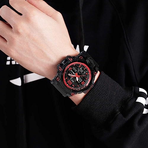 Men's Analog Sports Watch LED Military Digital Watch Electronic Stopwatch Large Dual Dial Time Outdoor Army Wrist Watch Tactical Q487651