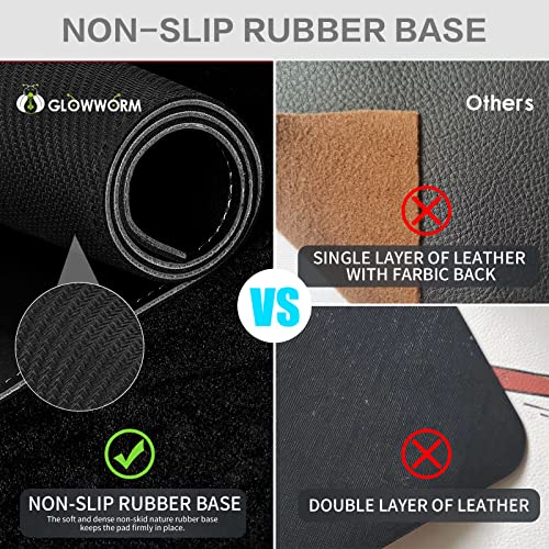 Black Non-Slip Waterproof Pu Leather Desk Pad 23.6in*15.7in S718