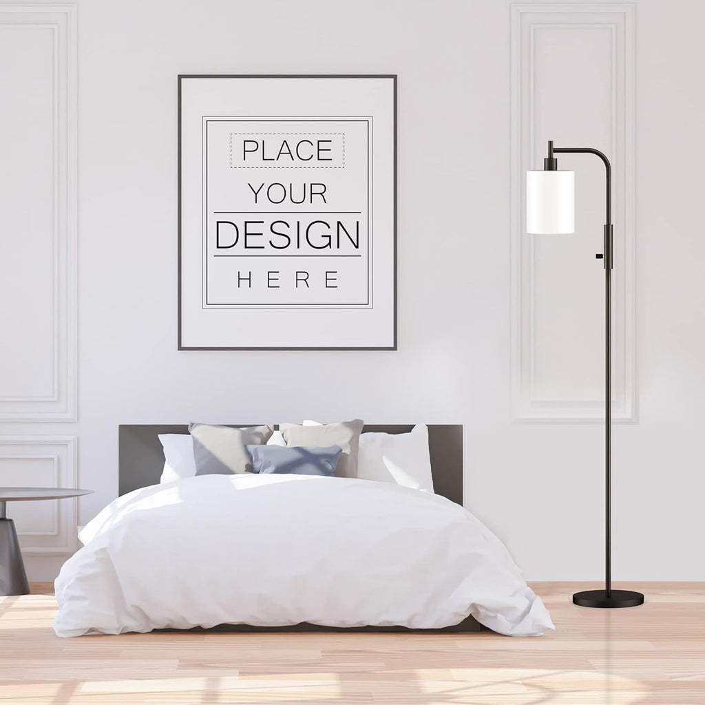 Black Dimmable Glass Shade Floor Lamp P2516