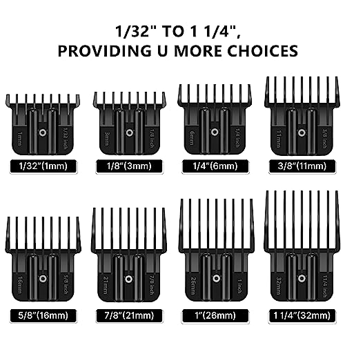 4 Pack Clipper Guards, 1/16", 1/8", 1/4", 3/8", Black Z5965