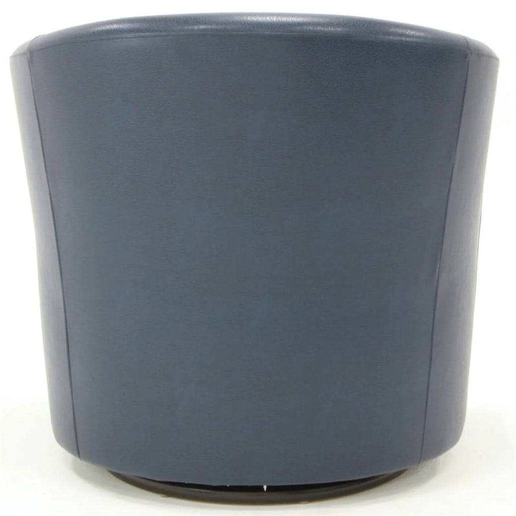 Blue Faux Leather Swivel Club Chair P3778