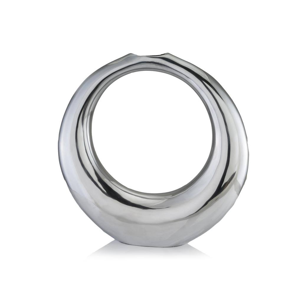 Silver Aluminum Ring Small Hoop Vase O3471