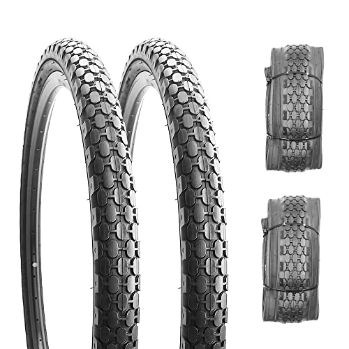 2 Pack 26" x 2.125" Beach Cruiser Bike Tires Black Wall/White Side Wall B178568