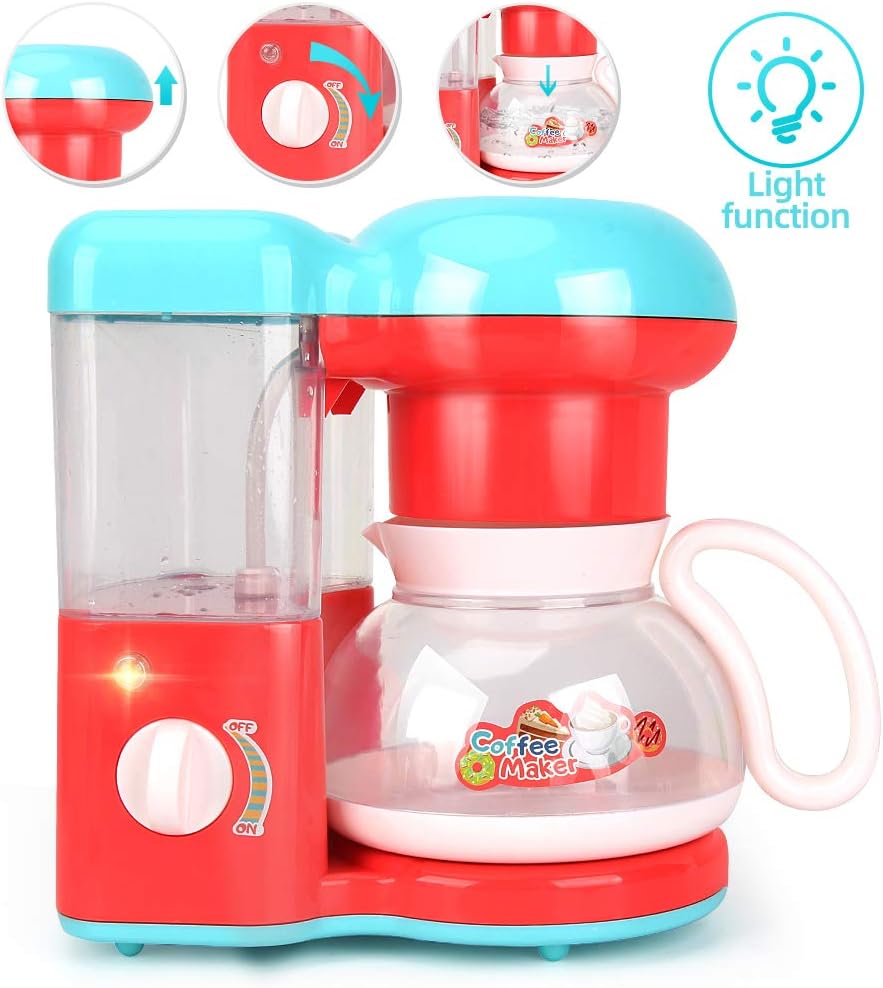 Kids Assorted Kitchen Appliance Toys, Pretend Kitchen Toy Set Includes Coffee Maker, Blender and Toaster, Cutting Play Food and Kitchen Utensils Accessories K660