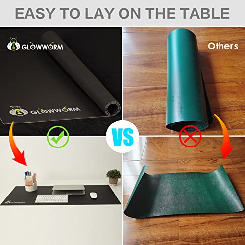 Black Non-Slip Waterproof Pu Leather Desk Pad 23.6in*15.7in S718