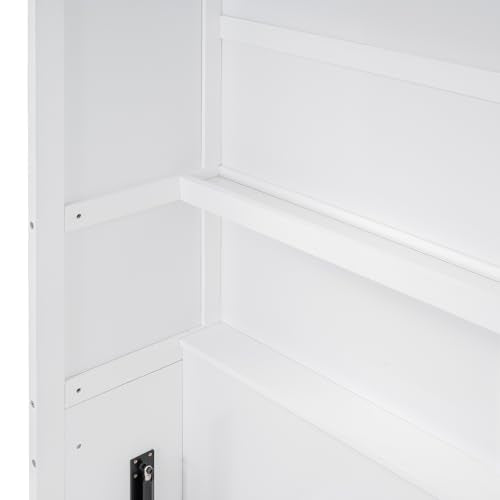 Gray Queen Size Wood Murphy Wall Bed with Shelves K396536