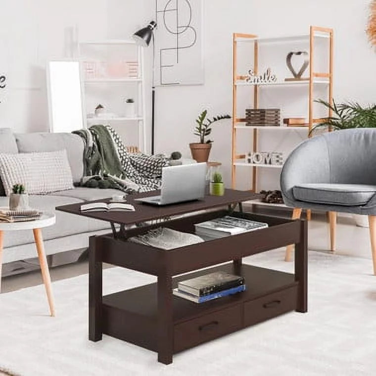 2 Drawer Lift Top Coffee Table Espresso S443015