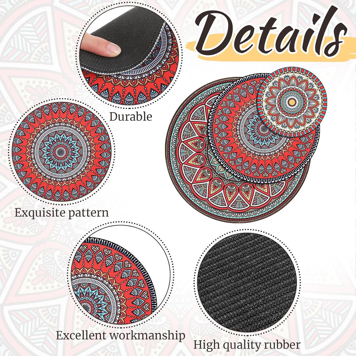6 Pcs Absorbent Non Slip Round Plant Pot Mat Y691962