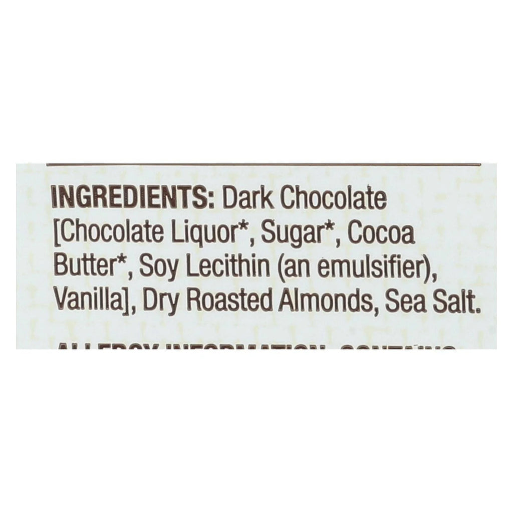12 Pack Dark Chocolate Almond Snack Bars With Sea Salt, 4.7 Ounce Bars E2938