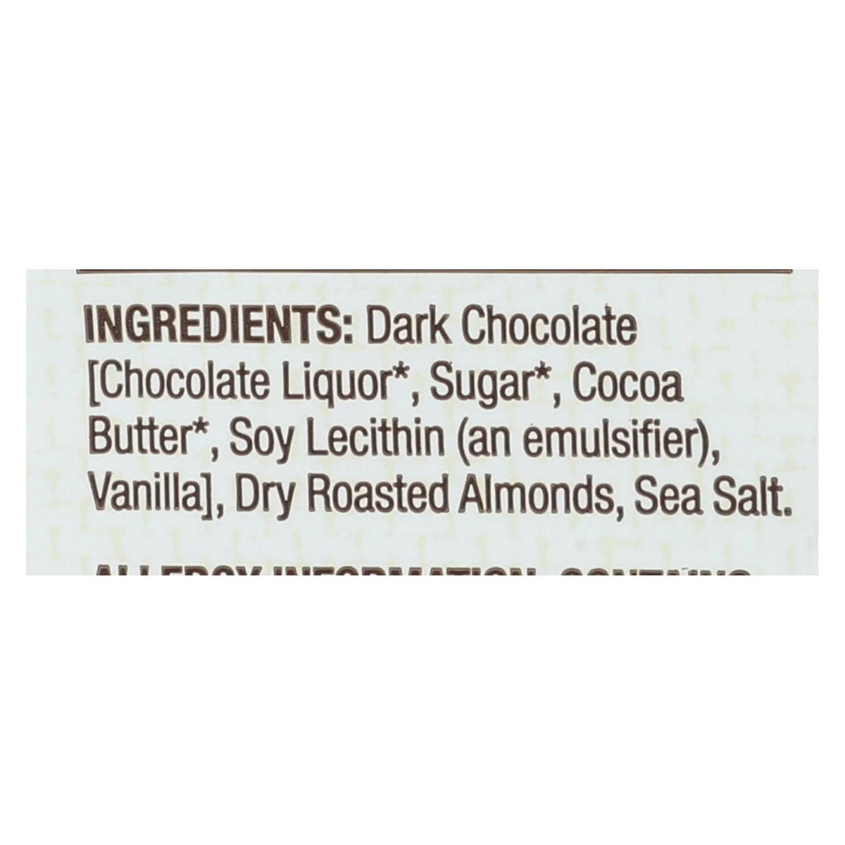 12 Pack Dark Chocolate Almond Snack Bars With Sea Salt, 4.7 Ounce Bars E2938