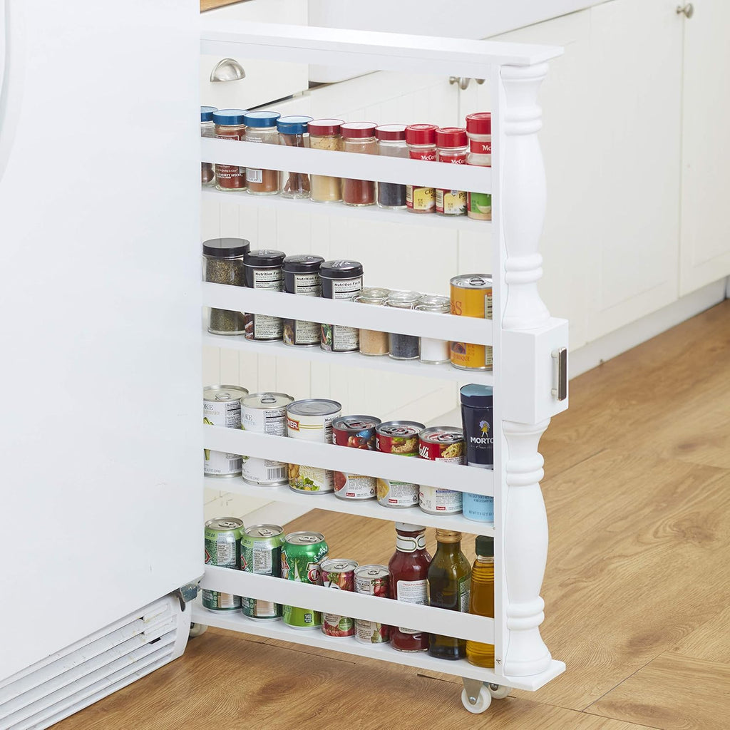 Natural Slim Rolling Kitchen Cart L14891